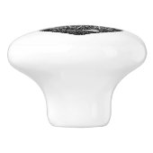 Distressed Black Heart Pawprint Ceramic Knob セラミックノブ (側面)