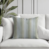 Distressed Blue Gray Beige Modern Farmhouse Stripe クッション