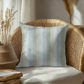 Distressed Blue Gray Beige Modern Farmhouse Stripe クッション