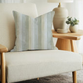 Distressed Blue Gray Beige Modern Farmhouse Stripe クッション