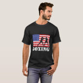 Distressed Boxing Usa American Flag Boxer Fighter Tシャツ (正面フル)
