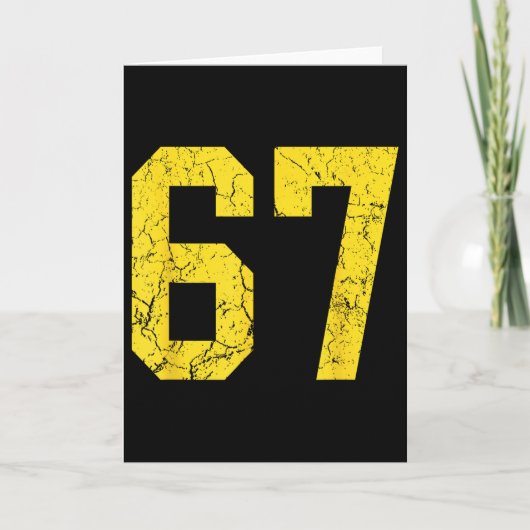 Distressed Bright Gold Number 67 Jersey Player Uni カード (正面)