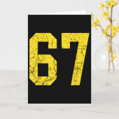 Distressed Bright Gold Number 67 Jersey Player Uni カード (黄色い花)