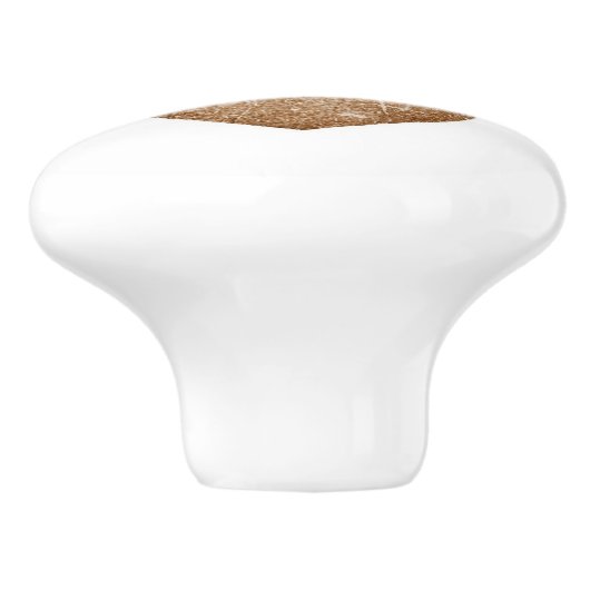 Distressed Brown Heart Pawprint Ceramic Knob セラミックノブ (側面)