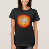 Distressed Bull Terrier Dog  Retro Style Tシャツ (正面)