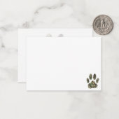 Distressed Camo Dog Paw Print Blank ノートカード (正面/裏面インサイチュ)