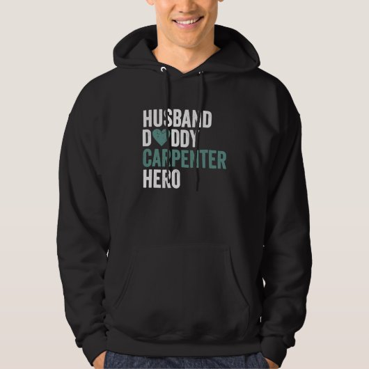 Distressed Carpenter  Husband Daddy Carpenter Hero パーカ (正面)