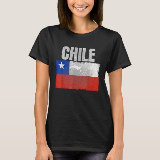 Distressed Chile Flag Graphic for Men Women Hispan Tシャツ (正面)