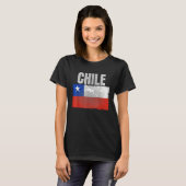 Distressed Chile Flag Graphic for Men Women Hispan Tシャツ (正面フル)