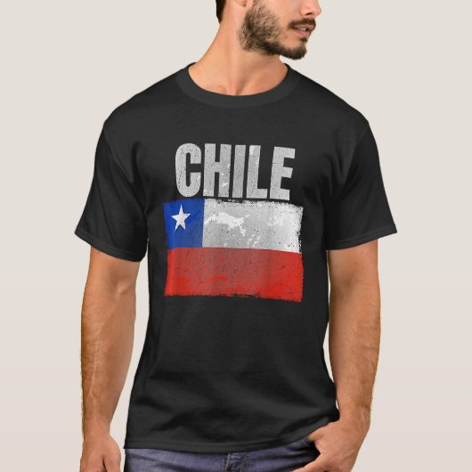 Distressed Chile Flag Graphic for Men Women Hispan Tシャツ (正面)