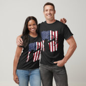 Distressed Compound Bow Archer American Flag Tシャツ (ユニセックス)