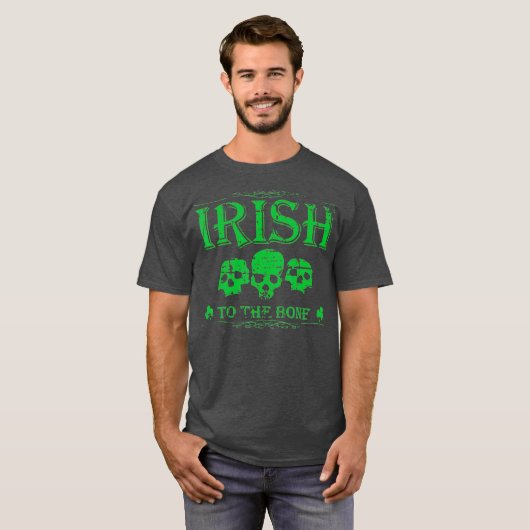 Distressed Cool Irish Skull St Patricks St Day Tシャツ (正面フル)