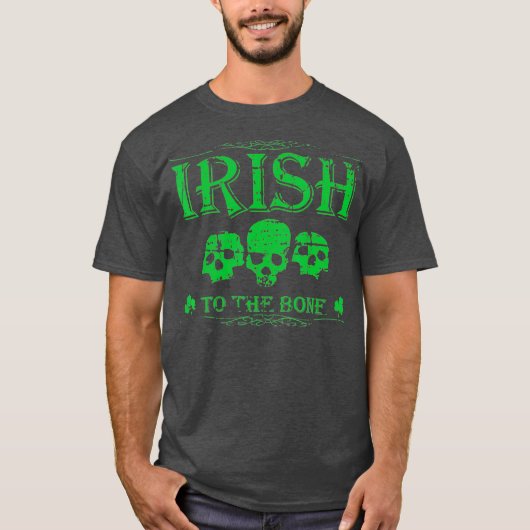 Distressed Cool Irish Skull St Patricks St Day Tシャツ (正面)