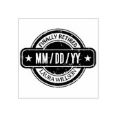 Distressed Custom Finally Retired Date  ラバースタンプ (インプリント)