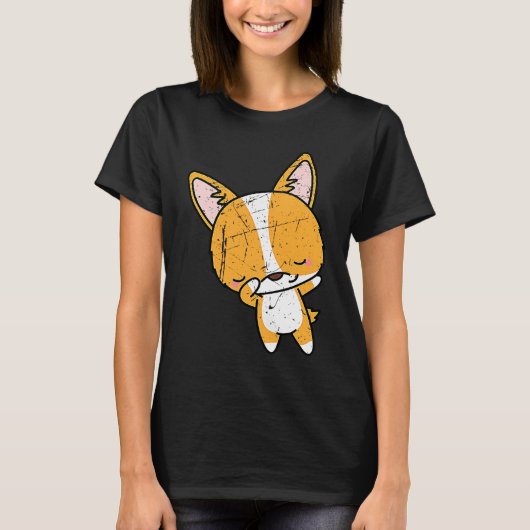 Distressed Dabbing Welsh Corgi Dog Breeders Men Wo Tシャツ (正面)