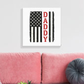 Distressed Daddy American Flag Shirt Design_1 キャンバスプリント (インサイチュ (リビング))