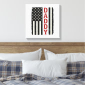 Distressed Daddy American Flag Shirt Design_1 キャンバスプリント (インサイチュ (寝室))