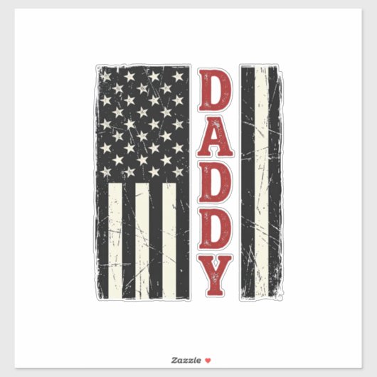 Distressed Daddy American Flag Shirt Design_1 シール (シート)