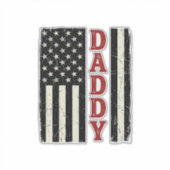 Distressed Daddy American Flag Shirt Design_1 シール (正面)