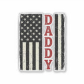 Distressed Daddy American Flag Shirt Design_1 シール (正面)