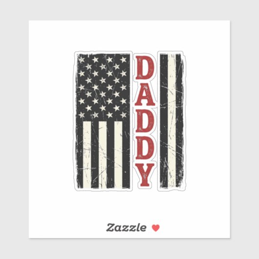 Distressed Daddy American Flag Shirt Design_1 シール (シート)