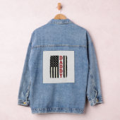 Distressed Daddy American Flag Shirt Design_1 デニムジャケット (ハンガー)