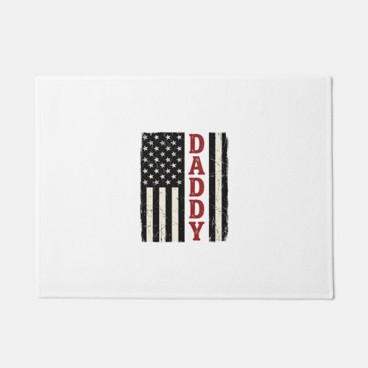 Distressed Daddy American Flag Shirt Design_1 ドアマット (正面)