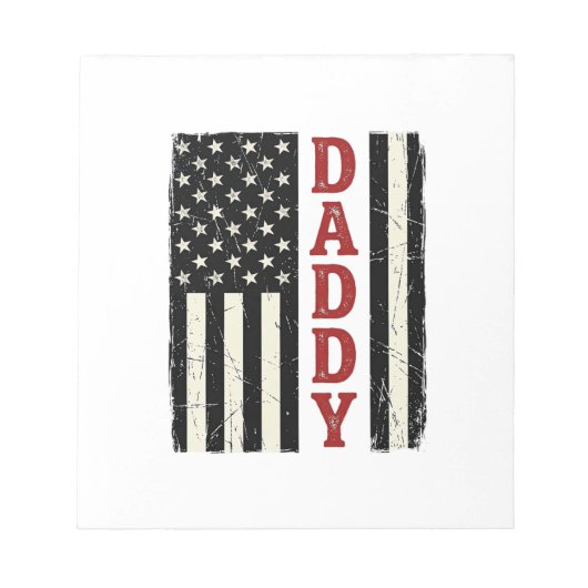 Distressed Daddy American Flag Shirt Design_1 ノートパッド (正面)