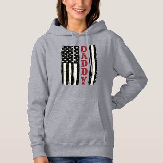 Distressed Daddy American Flag Shirt Design_1 パーカ (正面)