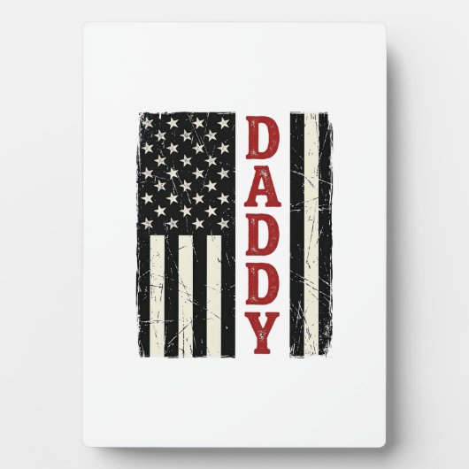Distressed Daddy American Flag Shirt Design_1 フォトプラーク (正面)