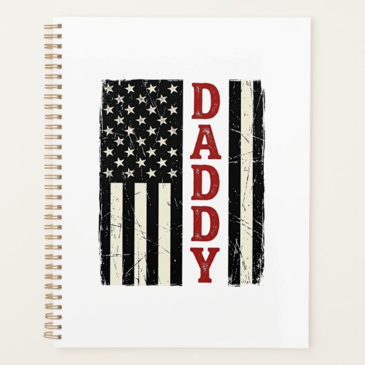 Distressed Daddy American Flag Shirt Design_1 プランナー手帳 (正面)
