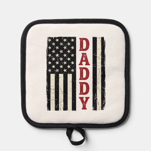 Distressed Daddy American Flag Shirt Design_1 鍋敷き (正面)