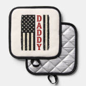 Distressed Daddy American Flag Shirt Design_1 鍋敷き (正面/裏面)