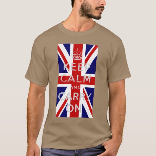 DISTRESSED DESIGN Keep Calm and Carry on U.K. フラッグ Tシャツ (正面)