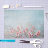 Distressed Design of Pink Flowers on Side of 薄葉紙 (クラフト)