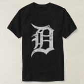 Distressed Detroit D Lettering Design  Tシャツ (デザイン正面)
