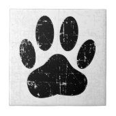 Distressed Dog Pawprint Canine Paw タイル (正面)