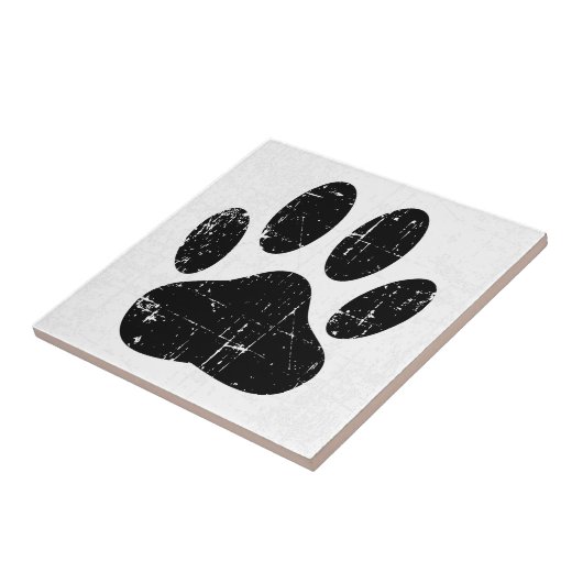 Distressed Dog Pawprint Canine Paw タイル (側面)