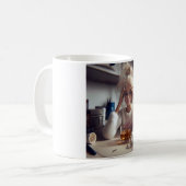 Distressed Doll Meme Smoking & Drinking | Gen Z コーヒーマグカップ (正面左)