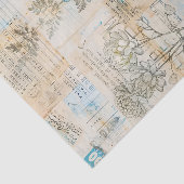 Distressed Ephemera Collage with Blue Highlights 薄葉紙 (詳細)