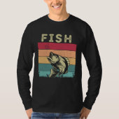 Distressed Fish  Boys Girls Retro Style Fish Tシャツ (正面)