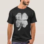 Distressed Four Leaf Clover St Patrick's Day Tシャツ (正面)