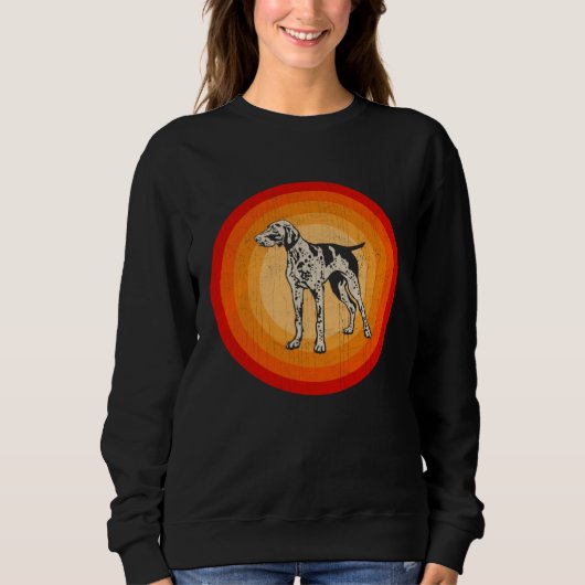 Distressed German Shorthaired Pointer Dog  Retro S スウェットシャツ (正面)