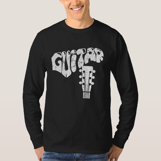 Distressed Guitar Guitarist Musicians Music Tシャツ (正面)