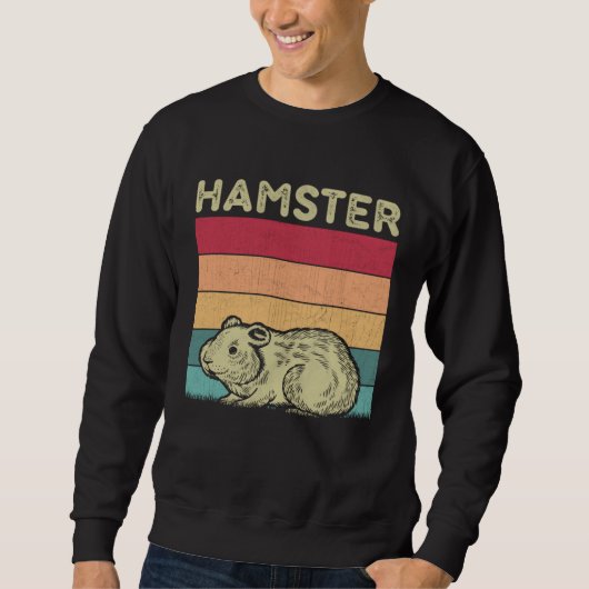 Distressed Hamster  Boys Girls Retro Style Hamster スウェットシャツ (正面)
