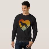 Distressed Heart Retro Men Women Australian Cattle スウェットシャツ (正面フル)
