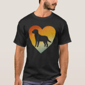 Distressed Heart Retro Style Men Women Labrador Do Tシャツ (正面)