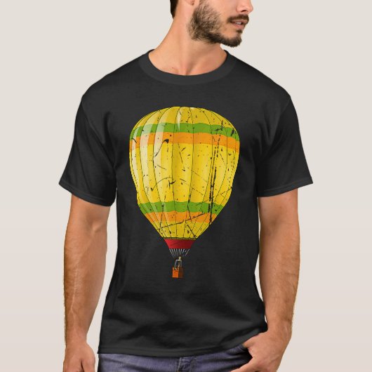 Distressed Hot Air Balloon Design Ballooning Men W Tシャツ (正面)
