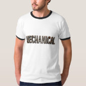 distressed industrial metal 'MECHANICAL' リンガーT- Tシャツ (正面)