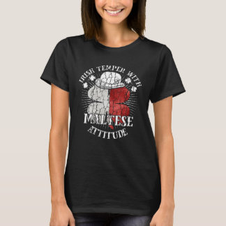 Distressed Irish Maltese Attitude Patriotic Shamro Tシャツ